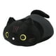 thumbnail image 1 of Almohada de gato negro de dibujos animados, juguete de peluche con ojos redondos y expresión linda para decoración del hogar., 1 of 14