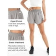 thumbnail image 5 of Gustave Women's Athletic Running Shorts with Zip Pockets Workout Sport Layer Active Shorts Elastic Quick-Dry Shorts Pants (L,Gray), 5 of 6
