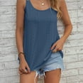 thumbnail image 1 of Plus Size Vacay Cami Top, Women's Plus Plain Eyelet Embroidered Split Straps Scoop Neck Cami Top, 1 of 5