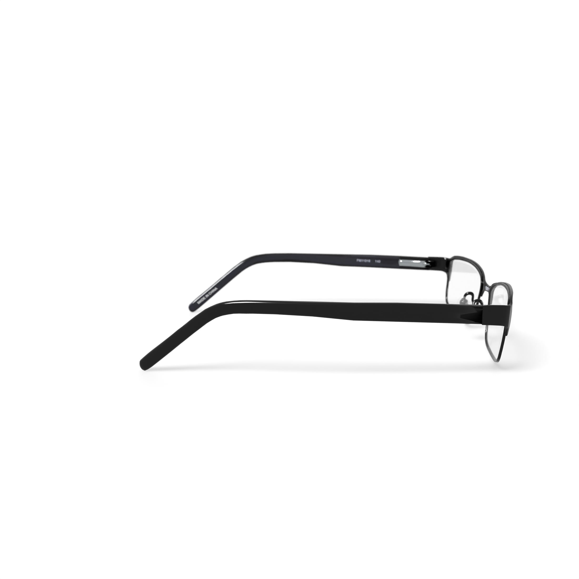 Contour Men's FM11018 Rectangular Prescription Eyeglasses with Case, Satin Black
