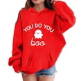thumbnail image 4 of Zylarhe Halloween Sweatshirts for Kids Girls Hoodies Sweatshirts Stylish Print Pullover Halloween Long Sleeve Hooded Pocket Red 13-14 Years, 4 of 4