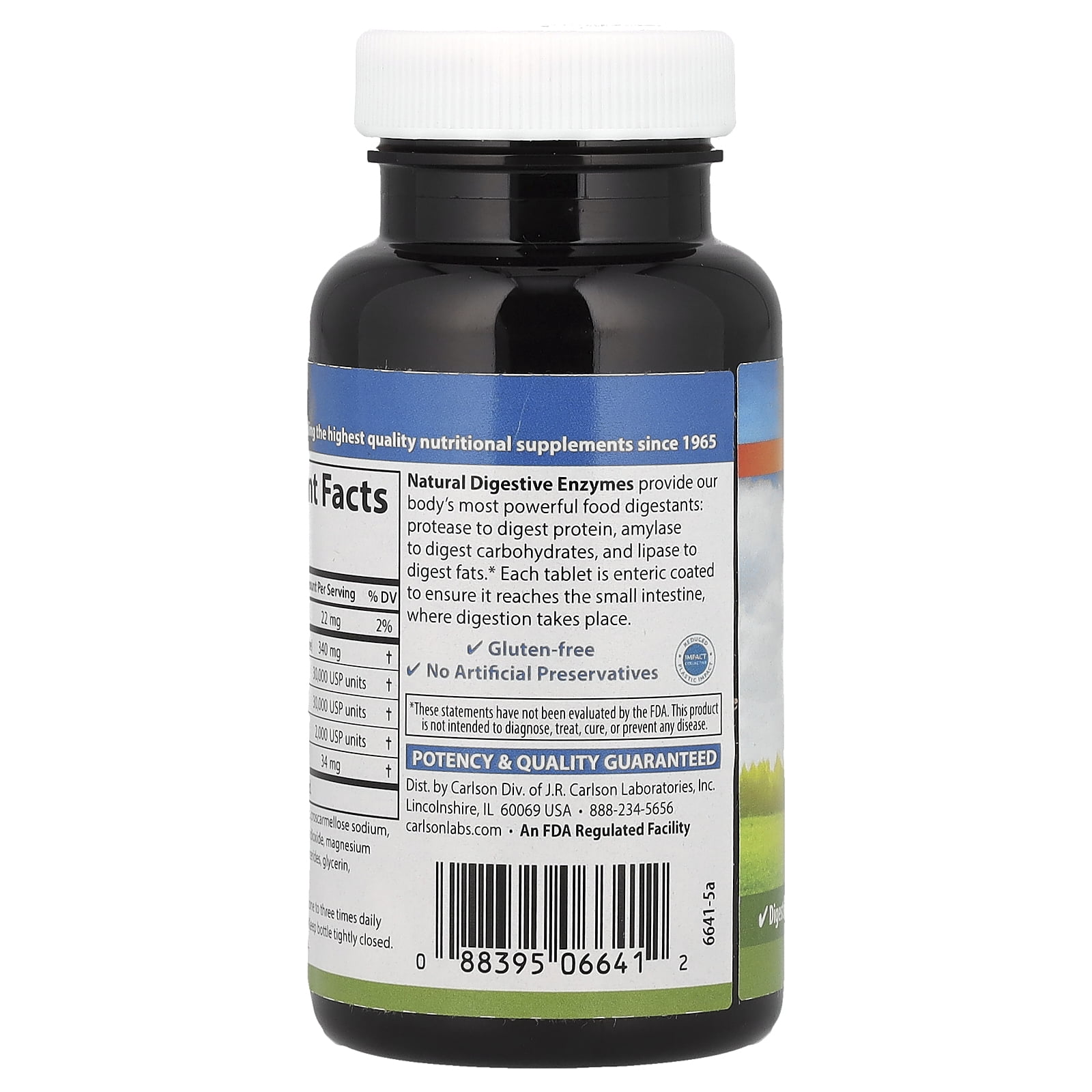 Carlson Natural Digestive Enzymes, 100 Tablets