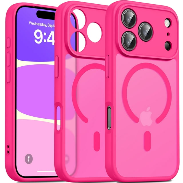 Funda Magnética Oterkin para iPhone 17 Pro Max Rosa Intenso