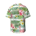 thumbnail image 2 of Fotbe Tropical Flamingo print Short Sleeve Button Down Shirts for Men Casual Summer Beach Wrinkle Free Shirt-XX-Large, 2 of 7