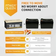 Power Queen 24V 100Ah LiFePO4 Lithium Battery Deep Cycle BMS for Solar , RV ,off-Grid