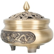Kylin Incense Burner Small Censer Brass Tripod Carved Indoor Holder Decor Incenses Office