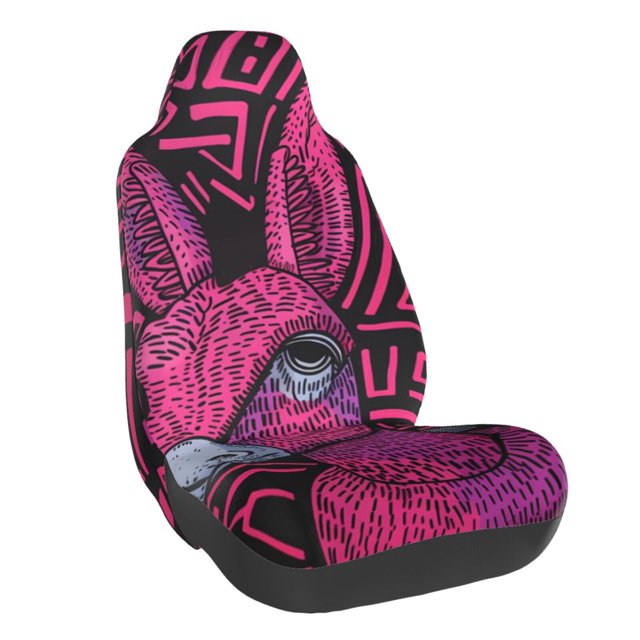 Wukai ink Donkey Pop Art Full Set Car Seat Covers with Soft Padding Universal Auto Front Seats Protector and Cushion Mat