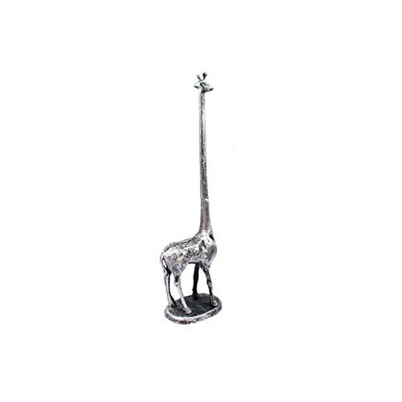 Rustic Silver Cast Iron Giraffe Paper Towel Holder 19" - Cast Iron Decor - Deco