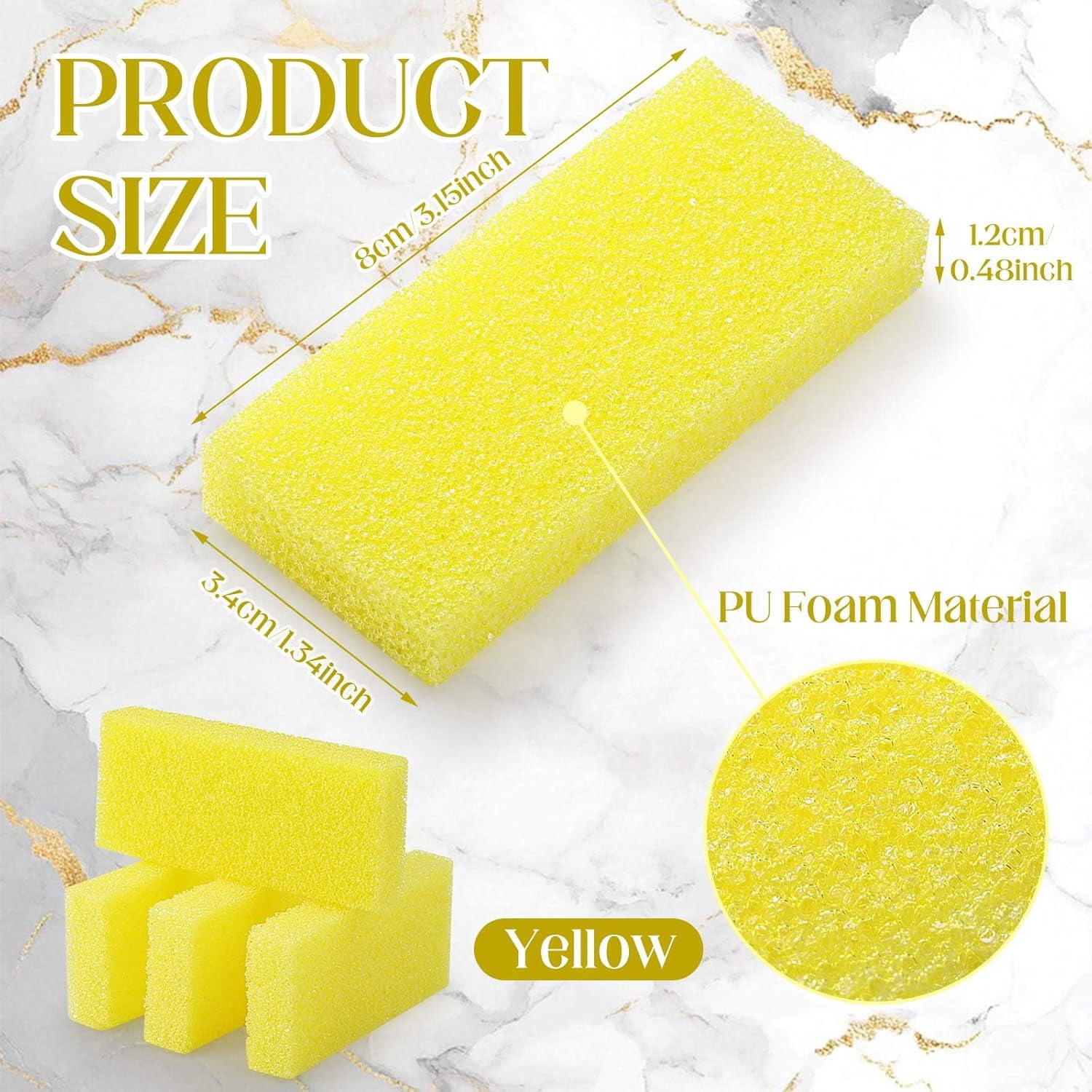 100 Pcs Pumice Stone for Feet Scrubber Dead Skin Disposable Pedicure Pumice Stone Foot Shower Scrubber for Heel Cuticle Callus Remover Bath Spa(Yellow)