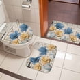 thumbnail image 5 of Vintage Tulip Bathroom Rugs Set Farmhouse Retro Yellow Blue Flower Barn Door Non Slip Absorbent Soft Bath Mats 3 Piece Set with Bathroom Rug, U-Shaped Floor Mat, Toilet Seat Cover Small Size, 5 of 9