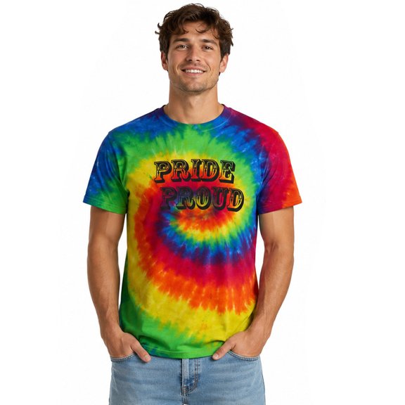 Pride Proud Adult Unisex Rainbow T-Shirt Gay Pride (Small)