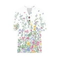 thumbnail image 6 of Your-Sty Button V Neck T Shirts for Women Rolled Short Sleeve Loose Fit Casual Summer Tops Tee Shirts, 6 of 6