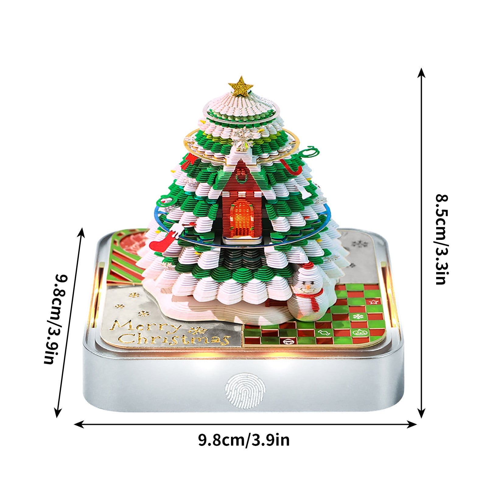 Best Sellers karymi 2026 Christmas Clock Calendar Calendar with Lights Christmas Tree Art Notes Art Calendar Paper Sculpture Gift Sculpture Christmas Gift Suitable for School Home Decor