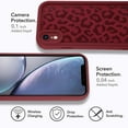 thumbnail image 5 of Compatible with iPhone XR Case, Cheetah Print Shockproof Soft TPU Protective Case for Women Girls, Slim Anti Scratch Leopard Case for iPhone XR 6.1 Inch, Wine Red, 5 of 15