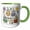 Green/White, variant on 3drose, Cute Funny Cool Owls with Balloons Happy Birthday Abstract, 11oz Mug