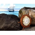 thumbnail image 6 of Nagina International Brass Nautical Full Porthole Tim'es Clock Ship Wheel | Pirate's Maritime Vintage Gift (24 Inches), 6 of 8