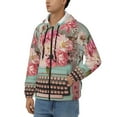 thumbnail image 3 of Honeii Vintage Typewriter Floral Print Hoodies for Men, Pullover & Full Zip, Breathable Zip up Hoodie, Sweatshirt-Large, 3 of 5