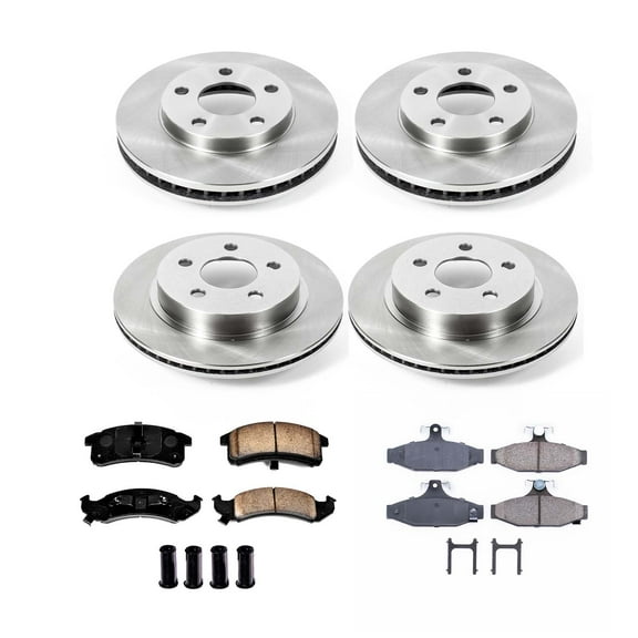 Ultimate Brakes Front and Rear Ceramic Brake Pad and Rotor Kit with Hardware WM81278