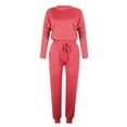 thumbnail image 5 of AOOCHASLIY Women's Solid Sets Casual Top Sets Long Sleeve Stretch Sweatpants Two-Piece, 5 of 5