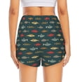 thumbnail image 2 of Lsque River Freshwater Fish Printed Women's Running Shorts with Liner Pockets,Elastic Quick Dry Workout Athletic Gym Yoga Shorts,Womens High Waist Shorts-Large, 2 of 9