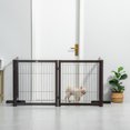 thumbnail image 2 of PawHut Wooden Pet Fence with Support Feet Coffee, 2 of 9