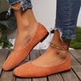 thumbnail image 4 of Miluxas Classic Solid Square Toe Ballet Flats for Women Comfort Casual Flats Lightweight Slip on Loafers Suede Dress Shoes Orange 5.5(36), 4 of 9
