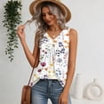 thumbnail image 5 of Womens Tank Tops Summer Sleeveless Loose Fit Tops V Neck Pleated Shirts Basic Tees Casual Trendy Clothes #02White 2XL, 5 of 7