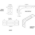 thumbnail image 2 of Ekena Millwork 2"W x 8"D x 4 1/4"H Embrey Steel Bracket, Hammered Gray, 2 of 11