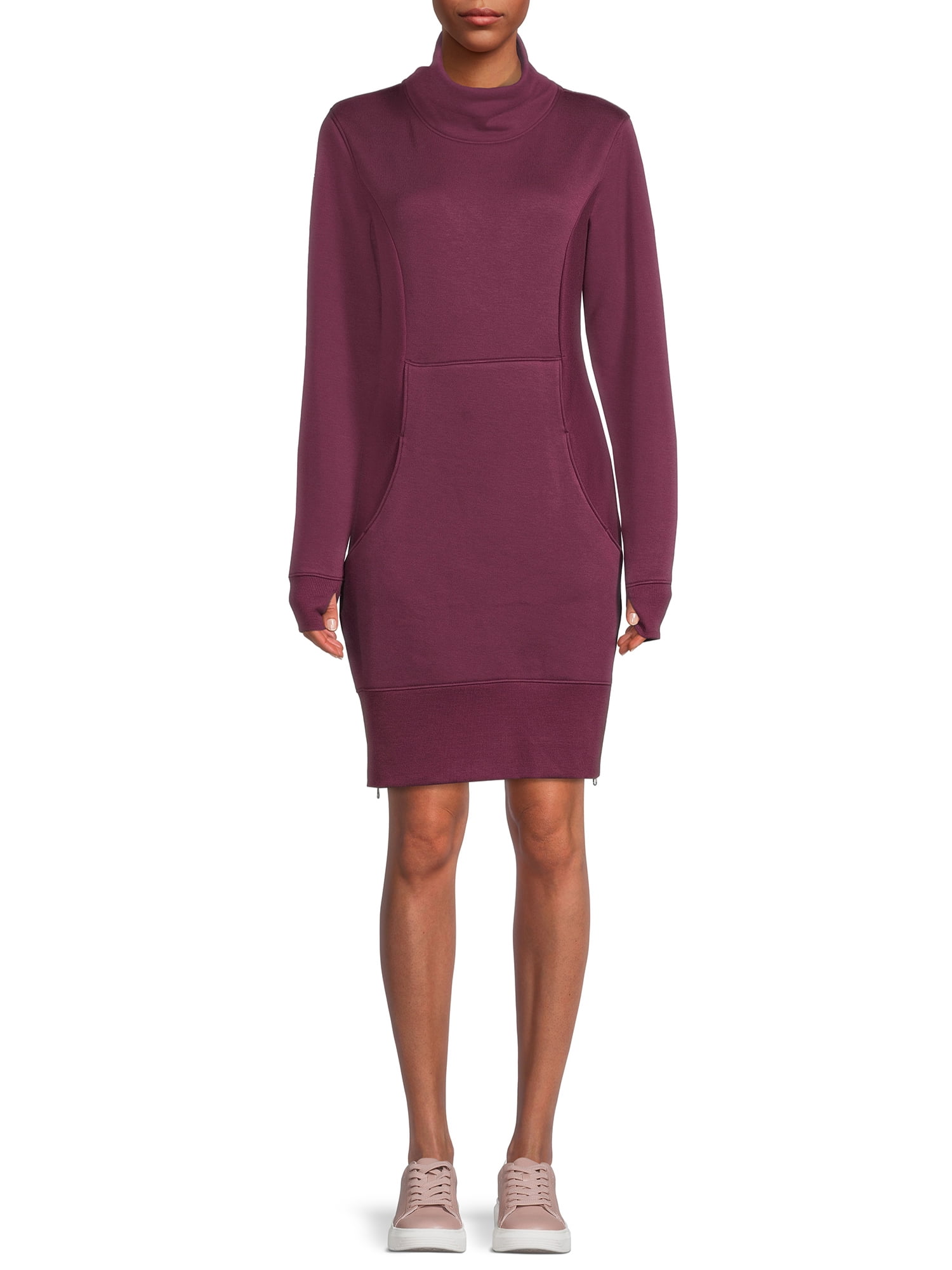 Avia Women's Active Cozy Long Sleeve Dress With Thumbholes