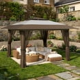thumbnail image 3 of Aiho 13 x 13 ft Patio Pop up Canopy Gazebo, Outdoor Foldable Canopy Tent with Mosquito Netting - Beige, 3 of 11