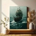 thumbnail image 6 of Haunted Ship Canvas Art, Dark Stormy Sea Painting, Gothic Nautical Moody Ocean Wall Decor, 6 of 8