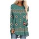 thumbnail image 1 of Mujeres Casual Tribal Wind Impreso Manga larga O-cuello Pullover Blusa Camiseta Tops Pompotops  FGAJ1148, 1 of 1