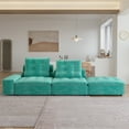 thumbnail image 4 of Sodrens 102" Modular Sectional Sofa Cloud Couch,L-Shaped Modern Frosted Velvet Sofa for Living Room,Apartment and Small Space,2-Seat Sofa with One Ottoman,Tiffany Blue, 4 of 10