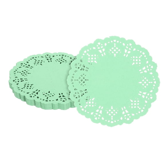100pcs Paper Doilies, 3.5 Inch Lace Paper Doilies, Disposable Paper Placemats Green