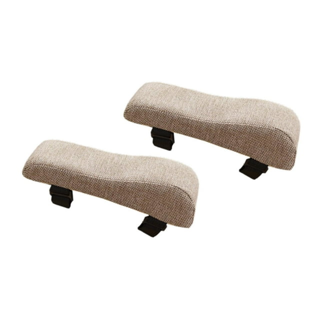 Almohadillas de reposapiés de silla de oficina almohadillas de brazo de algodón lino de algodón cómodo y espeso amortiguación aumentando almohada de Café beige