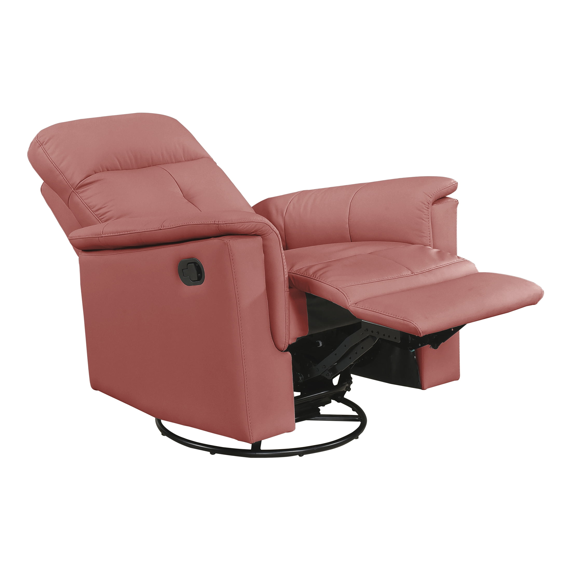 OakvillePark Willowmar Leather Match Swivel Glider Recliner Chair, Red