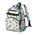 thumbnail image 2 of Dinosaur and Flower White Pattern Cute School Backpack Bag for School with Padded Back and Adjustable Shoulder Straps 15.25"x11.5"x5.25", 2 of 5