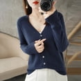 thumbnail image 4 of New V-Neck Temperament Small Fragrant Wind Women Loose Sweater Sweater All Sweater Coat Special Offer Cardigan ZHI D035, 4 of 7
