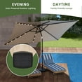 thumbnail image 5 of Uforic 6.5' x 10' Patio Umbrellas with 26 LED Lights,Outdoor Portable Shade Market Table Umbrella with Push Button Tilt & Adjust Crank, UV Resistant, Khaki, 5 of 9