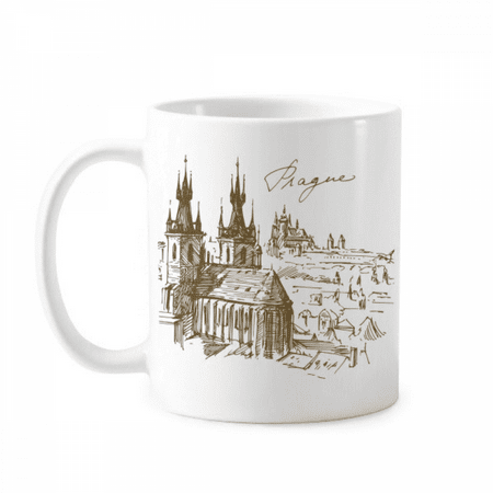 

Prague Square Czech Republic Landmark Mug Pottery Cerac Coffee Porcelain Cup Tableware