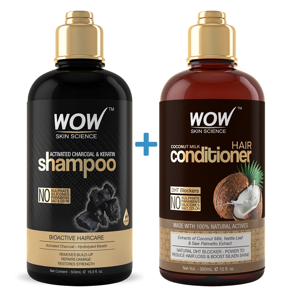 WOW Charcoal Shampoo + Coconut milk Hair Conditioner (2x 500ml