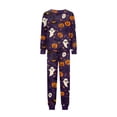 thumbnail image 4 of Halloween Pajamas, Halloween Matching Family Pajamas Black White Ghost Pumpkin Print Long Sleeve 2Pcs Pj Set Soft Sleepwear Nightwear Loungewear Holiday Party Costume Festive Spooky Season for Family, 4 of 6