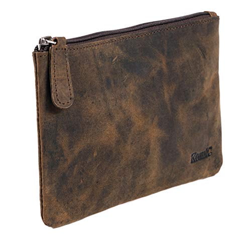 Leather Pencil pouch pen case zippered pencil case Sleeve Elegant and pratical gift for students,artists. Perfect for school,office,college by KomalC