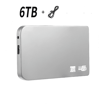 External USB Hard Drive 6TB Portable Mobile Storage and Backup Plus Slim Hard Disk Memory Expansion Device USB 3.0 for 1PC, Mac, Laptop(Silver)1