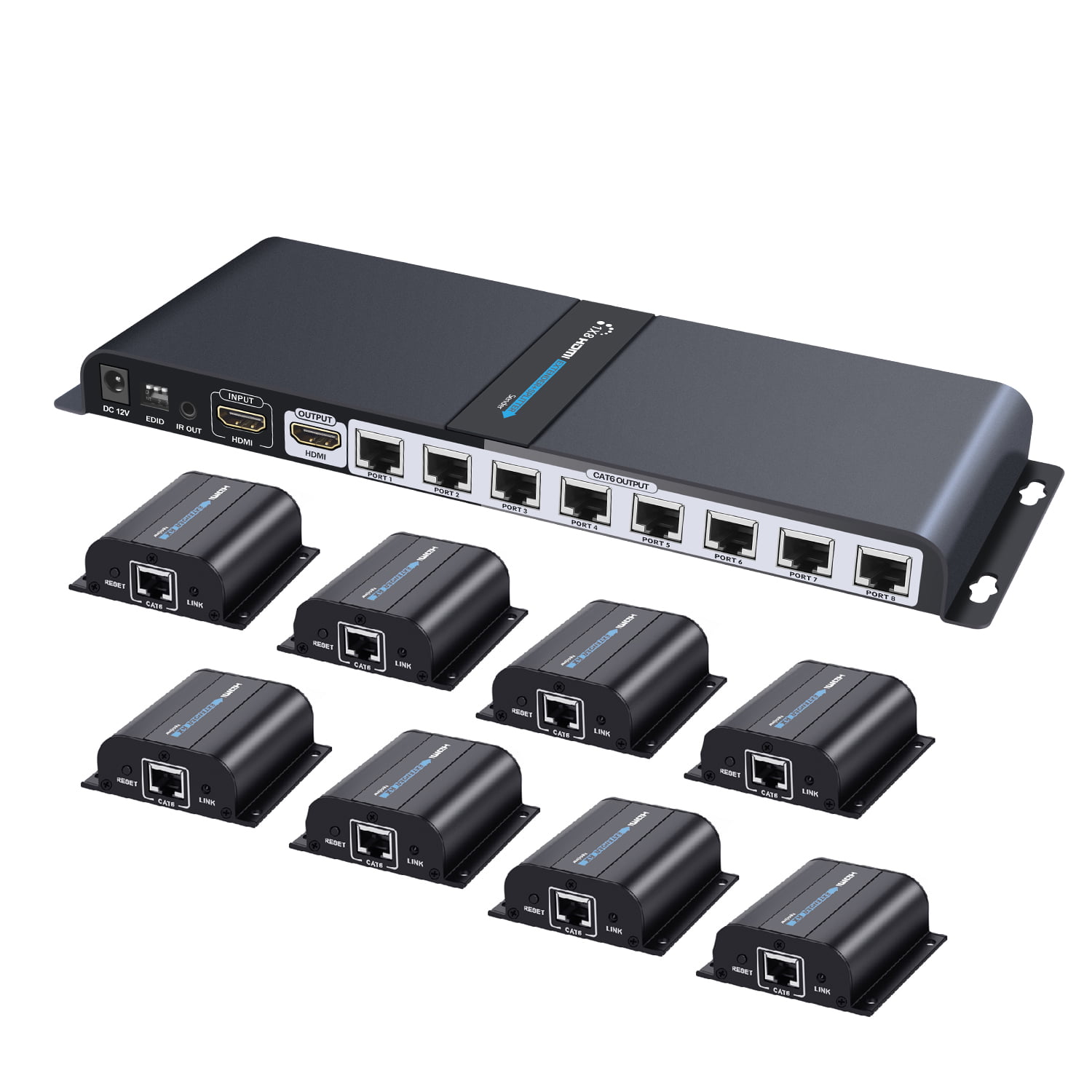 1080p 1x4 4 Port HDMI Extender Splitter HDMI Signal Distribution Amplifier  Over CAT5e/CAT6/CAT7 Ethernet Cable - AliExpress