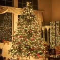 thumbnail image 3 of Solar Christmas Snowflake Lights Outdoor, 39 FT 100 LED Solar Powered Snowflake String Lights Waterproof for Xmas Tree, Holiday, Wedding Party, Patio Decorations,Warm White, 3 of 8