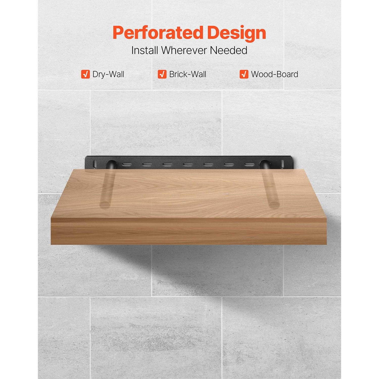 Concealed Floating Shelf Brackets 150 lbs Capacity Steel for Living Room Kitchen Bedroom