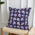 thumbnail image 6 of Throw Pillow Covers, flower Skull rose Soft Square Pillow Cases with Invisible Zipper for Couch Bed Sofa, Farmhouse Fall Home Decor 16"x16", 6 of 7