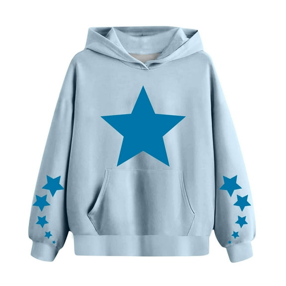 TFEOQRY Children girls and boys Hooded Sweatshirts Shirt Long Sleeved fashion Pattern T-shirt Printed Round Neck Top