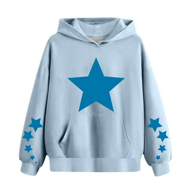cfhntfmh Chandail pour Enfants Filles Garçons Tendance Étoile Imprimé Manches Longues chandail Doux Col Rond Surdimensionné